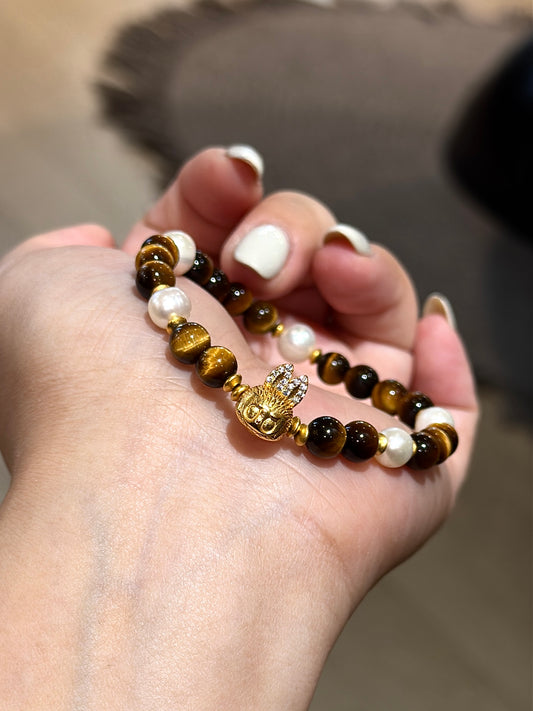 Labubu黄虎眼手链 Labubu Tiger Eye Bracelet