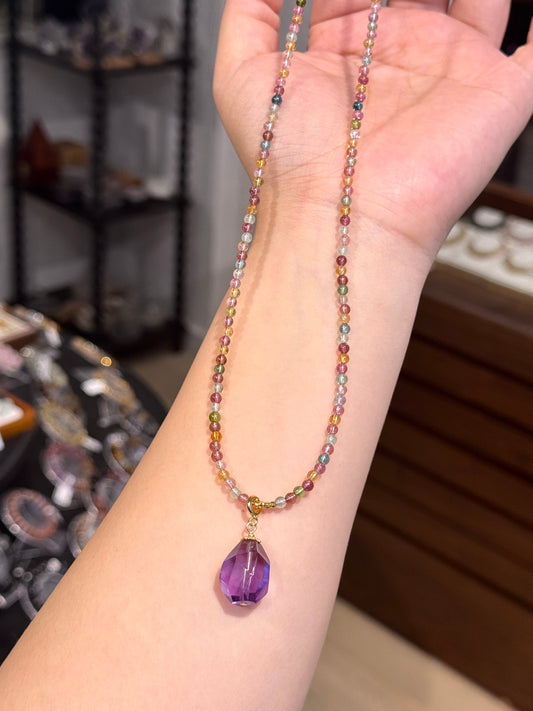 彩碧玺紫水晶项链 Colorful Tourmaline Amethyst Necklace