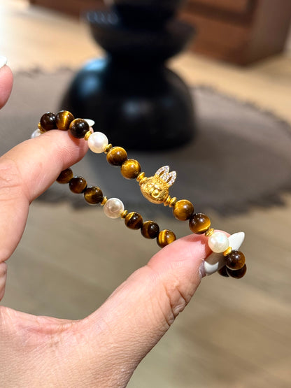 Labubu黄虎眼手链 Labubu Tiger Eye Bracelet
