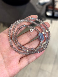 Gray Moonstone &amp; Aquamarine Triple Wrap 