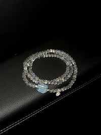 Gray Moonstone &amp; Aquamarine Triple Wrap 