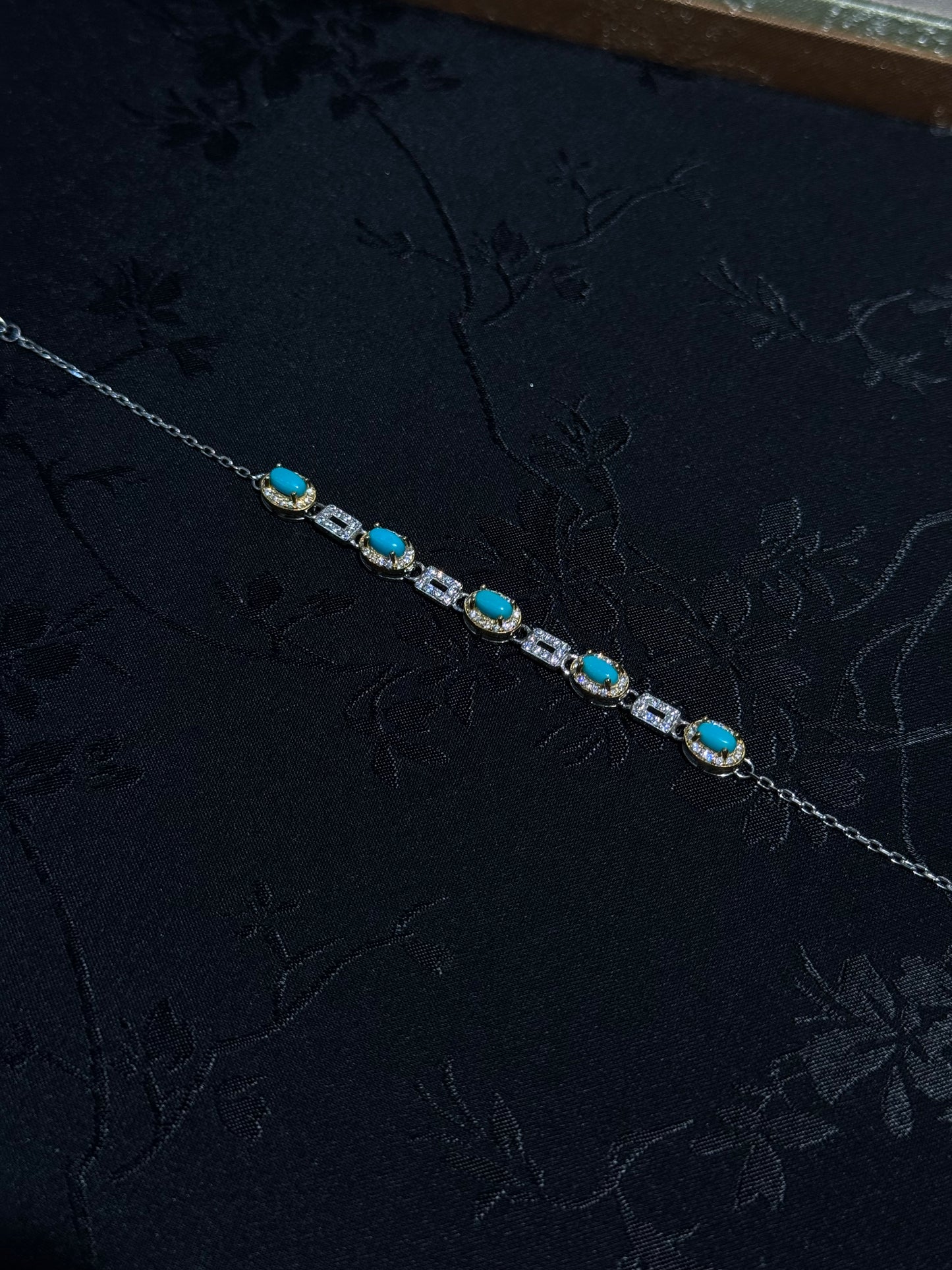 睡美人绿松石纯银手链 Turquoise Silver Bracelet