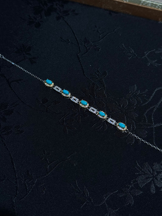 睡美人绿松石纯银手链 Turquoise Silver Bracelet