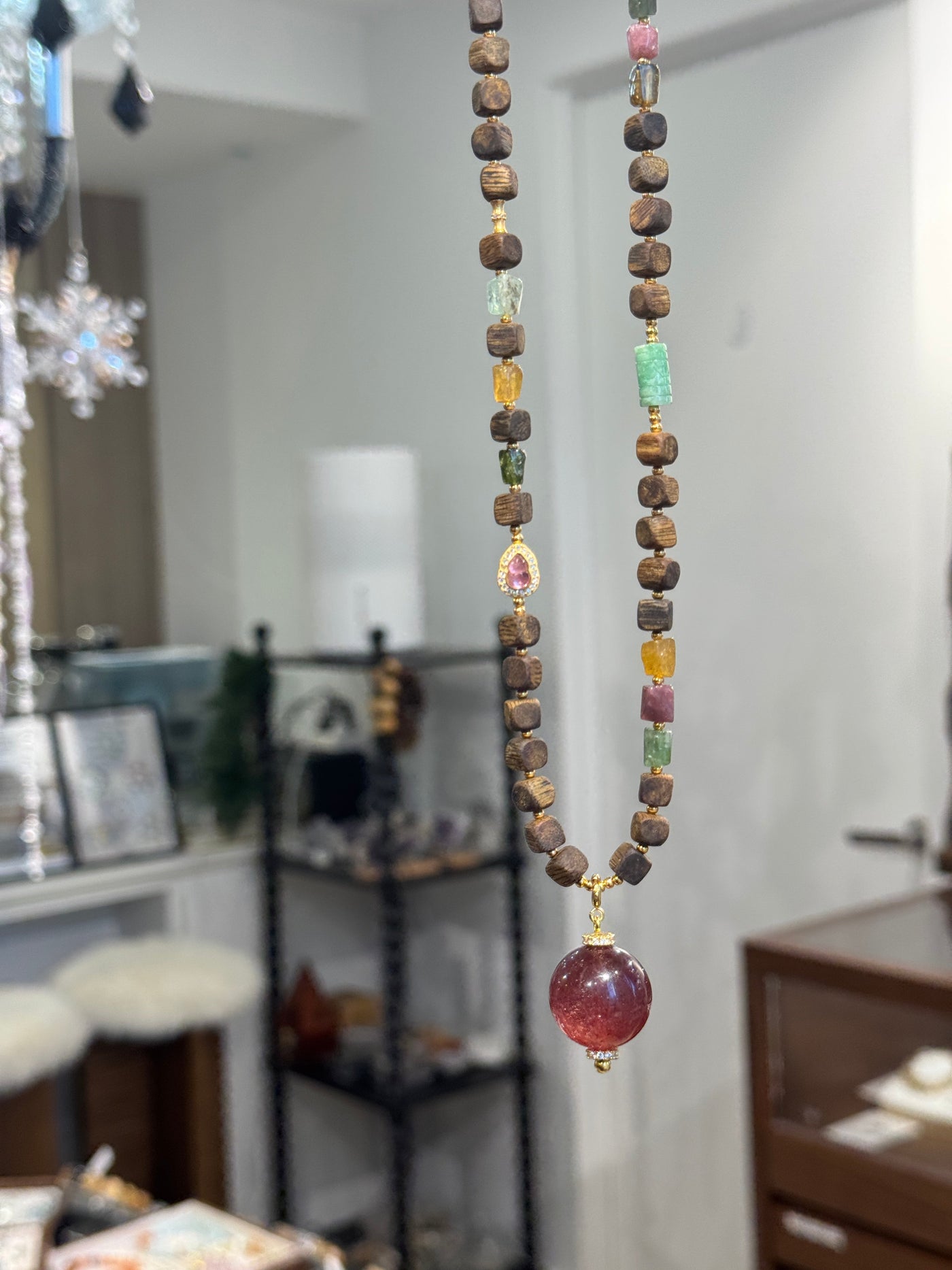 Agarwood Gemstone Necklace 