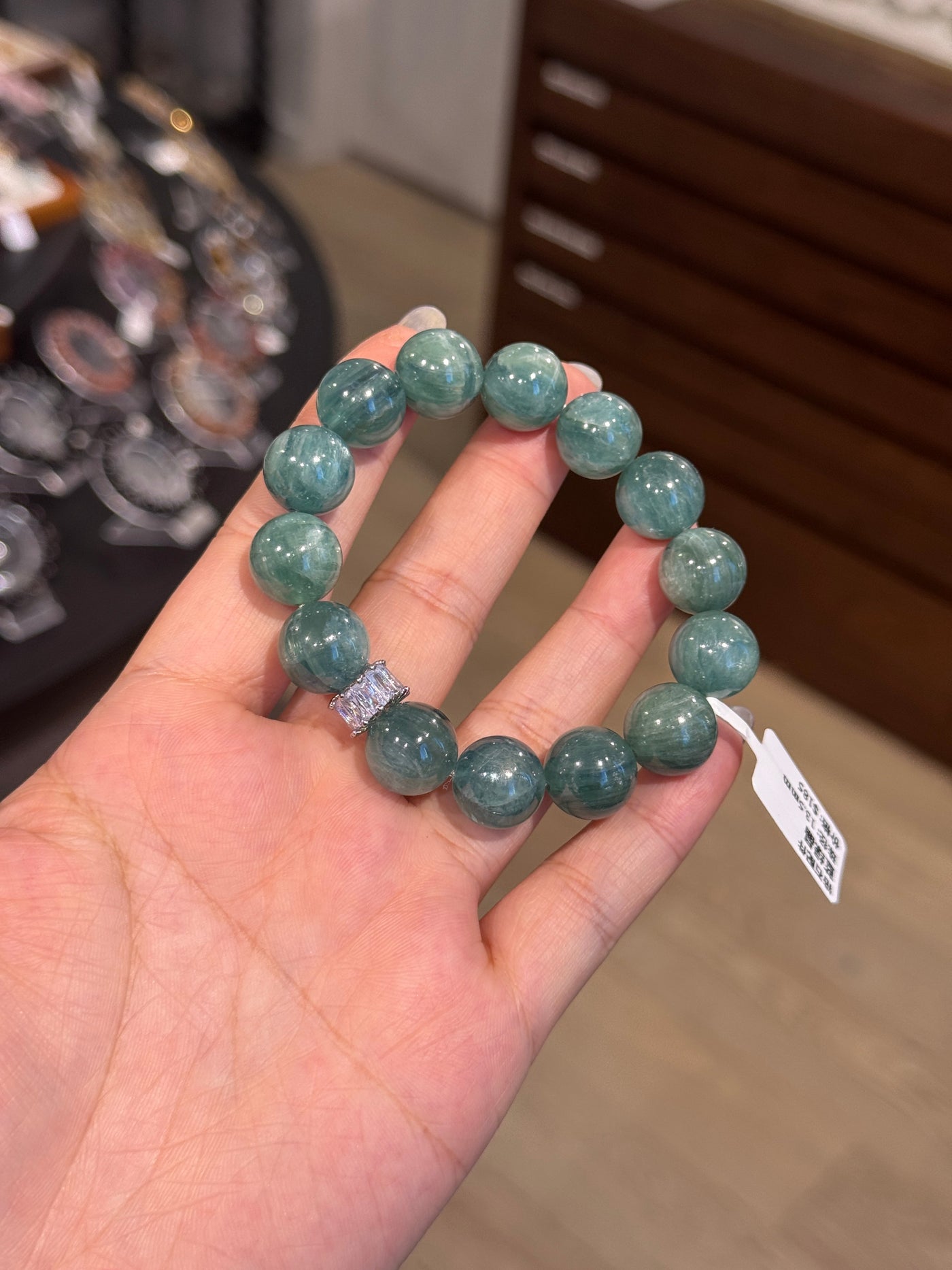 Blue Green Apatite Zircon Bracelet 
