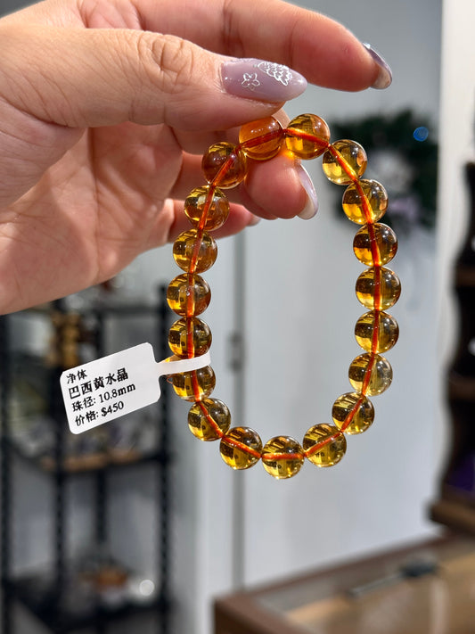 净体巴西黄水晶10.8mm Brazil Citrine Pure