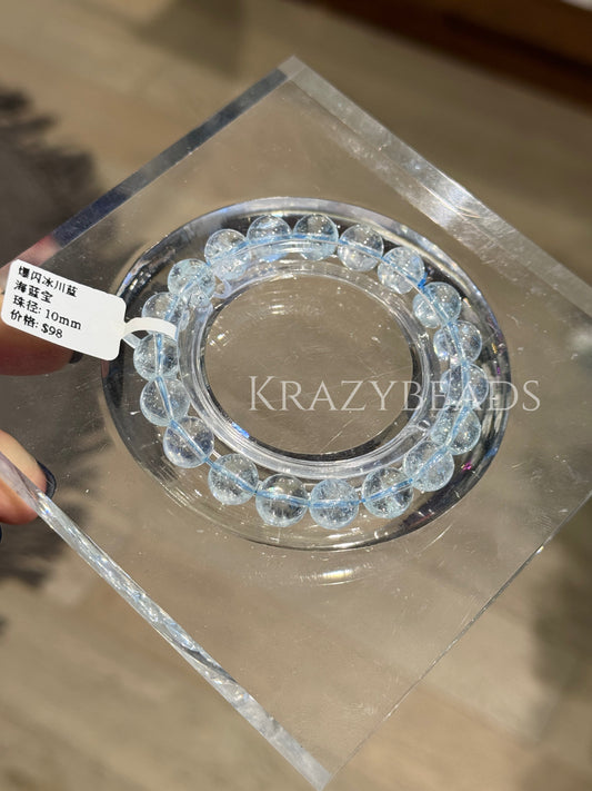 爆闪冰川蓝海蓝宝10mm Glacier Blue Aquamarine
