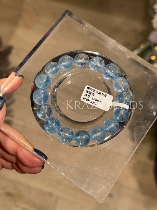 爆闪圣玛利亚蓝海蓝宝13mm Santa Maria Aquamarine