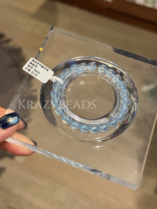 透体圣玛利亚蓝海蓝宝8mm Santa Maria Aquamarine