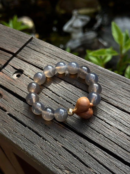 Smoky Purple Agate with Agarwood Heart