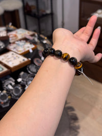Tiger Eye Gold Obsidian Amulet Bracelet 